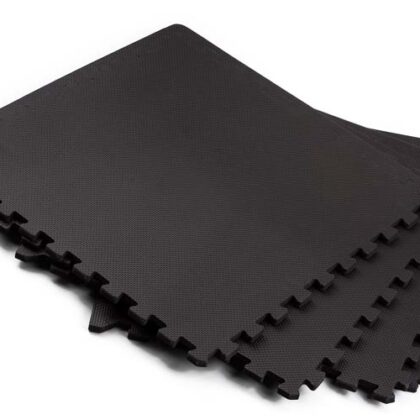 Pavimentazione componibile colore nero set da 4 pezzi da 62 cm x 62 cm