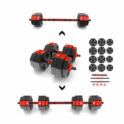 Set componibile HMS Manubri e Bilanciere con 30Kg di Pesi