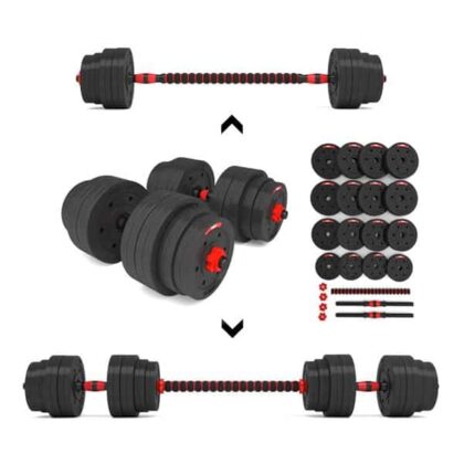 Set componibile HMS Manubri e Bilanciere con 39Kg di Pesi