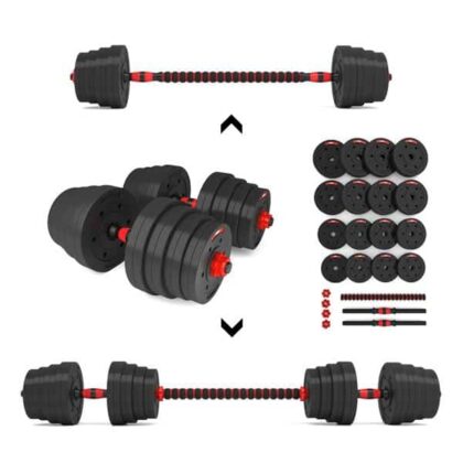 Set componibile HMS Manubri e Bilanciere con 29Kg di Pesi