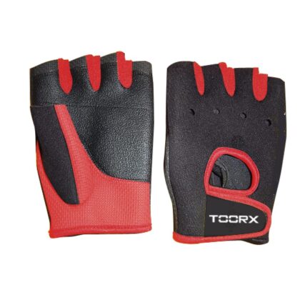Toorx Guanti in Neoprene, Lycra pelle Scamosciata per Sollevamento Pesi Nero-Rossi