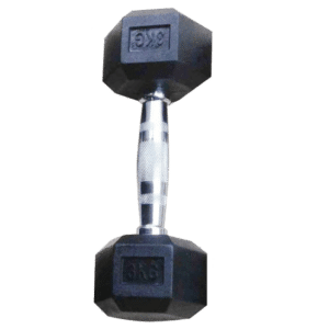 HANDBODE Manubri Esagonali In Gomma 3,4 Kg (Coppia) - Per Allenamento Forza E Fitness, Manico Cromato, Antiscivolo E Antirullo