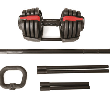 Set 3 in 1 Toorx MBKCR-18 con manubrio, 2 kettlebell e bilanciere a carico variabile
