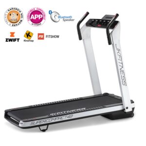 Tapis Roulant Salvaspazio Elettrico JK Fitness SC48 Super Compact Bianco App